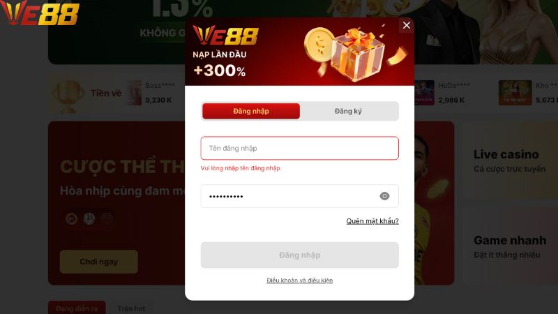Hướng dẫn 3 bước đăng nhập VE88 nhanh gọn